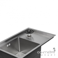 Кухонна мийка з кришкою та ополіскувачем Q-tap DC5638 3.0/1.2 mm нерж. сталь сатин
