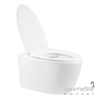 Підвісний безободковий унітаз із сидінням slim softclose Q-tap Leo QT11331002ERW білий