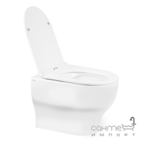 Підвісний безободковий унітаз з сидінням slim softclose Q-tap Aries QT0333063ERW білий