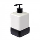 Дозатор для жидкого мыла Haceka Aline Mat Black 1196880 матовый черный, белая керамика