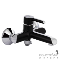 Змішувач для ванни з душовим гарнітуром Q-tap Grand QTGRABCR006 чорний/хром