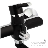 Змішувач для ванни з душовим гарнітуром Q-tap Grand QTGRABCR005 чорний/хром