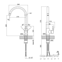 Змішувач для кухні Q-tap QTD007FBLPVD чорний