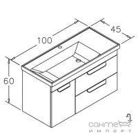 Подвесная тумба с раковиной Devit Iven 100 0W30210W белая матовая