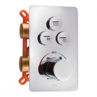 Смеситель-термостат для ванны/душа скрытого монтажа, на три потребителя Q-tap Votice QTVOT6443T105NKC хром