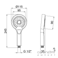 Ручний душ 3-х режимний Q-tap Rucni QTRUCA120O3KCW хром/білий