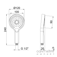 Ручной душ 3-х режимный Q-tap Rucni QTRUCA115O3KCW хром/белый