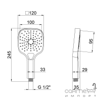 Ручний душ 3-х режимний Q-tap Rucni QTRUCA121N3KCW хром/білий