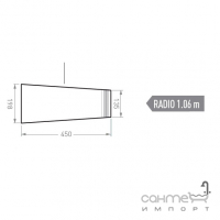 Борт для бассейна, R-1,06 м, внутреннее закругление Mayor Stromboli Borde Mikonos 2 Caras Curvo Ref. BPMI RI01 E2C M-737 Light 