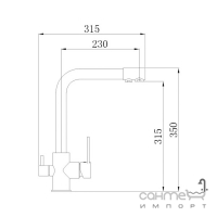 Змішувач для кухні з виливом для фільтрованої води Q-tap Form QTFORMCRM007F2 хром