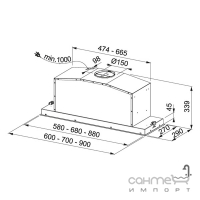 Встраиваемая кухонная вытяжка Franke Box Plus Flush FBI FLUSH 702 XS 305.0553.926 нержавеющая сталь