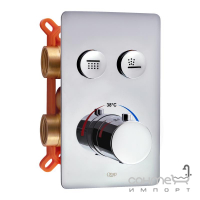 Змішувач-термостат для ванни/душа прихованого монтажу, на два споживачі Q-tap Votice QTVOT6442T105NKC хром