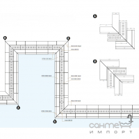 Борт для бассейна, внешний угол 20x50x3,4 Mayor Stromboli Borde Bora Pack Esquina Ref. BPBO EE00 М-765 Silver Сер.