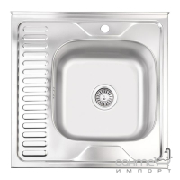 Мийка кухонна Lidz 6060-R 0.8mm Satin LIDZ6060RSAT8 нерж. сталь сатин