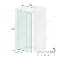 Душові двері в нішу Weston Shower Doors W024 хром/прозоре скло 1375*2000