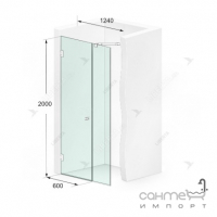 Душевая дверь в нишу Weston Shower Doors W024 хром/прозрачное стекло 1240*2000