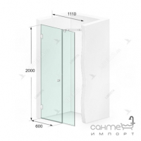 Душевая дверь в нишу Weston Shower Doors W024 хром/прозрачное стекло 1110*2000