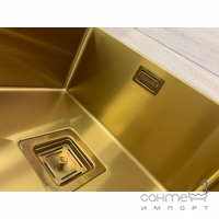 Кухонная мойка под столешницу Fabiano Quadro 44 Nano Gold золото