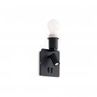 Настенный светильник с USB выходом Ideal Lux Gea 239545 хай-тек, черный, алюминий