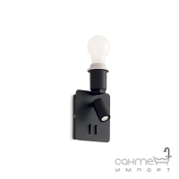 Настінний світильник з USB виходом Ideal Lux Gea 239545 хай-тек, чорний, алюміній