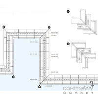 Угол дренажной решетки для бассейна 20x50x2,2 Mayor Stromboli Rejilla Pack Esquina Ref. RJ55 E000 М-766 Light Белый