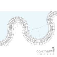 Закругление дренажной решетки для бассейна 20x_ Mayor Stromboli Rejilla Curva  Ref. RJ55 RESP М-778 Cream Бежевый
