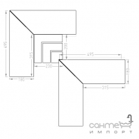 Кут дренажних грат для басейну 20x20x2,2 Mayor Stromboli Rejilla Ceramica Esquina Ref. RJ70 E000 М-732 Light