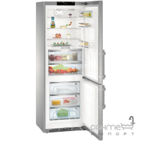 Двокамерний холодильник із нижньою морозилкою Liebherr CBNes 5775 нержавіюча сталь