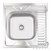 Мийка кухонна Lidz 6060-L 0.6mm Satin LIDZ6060SAT06 нерж. сталь сатин
