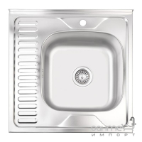 Мийка кухонна Lidz 6060-R 0.6mm Satin LIDZ6060RSAT06 нерж. сталь сатин