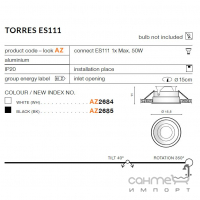 Точковий світильник Azzardo Torres AZ2685 ES111 1x Max 50W чорний