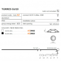 Точковий світильник Azzardo Torres AZ2683 GU10 1x Max 40W чорний