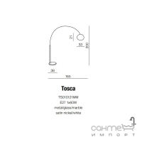 Торшер Azzardo Tosca AZ0022 E27 1x Max 60W серебряный