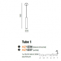 Люстра подвесная Azzardo Tubo AZ1236 GU10 1x Max 50W черный, хром
