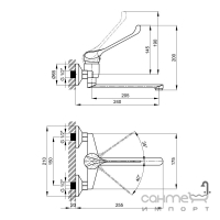 Смеситель для кухни настенный Lidz Watt LIDZCRM8300900 хром