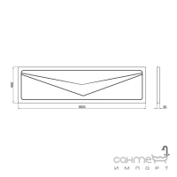 Панель фронтальна для прямокутної ванни Lidz 160 LPR160 біла