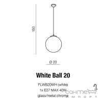 Люстра подвесная Azzardo White ball AZ1325 E27 1x Max 40W