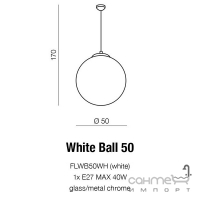 Люстра подвесная Azzardo White ball AZ1329 E27 1x Max 40W