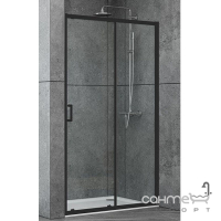 Душевая дверь в нишу Dusel EF185B Black Matt 110x190 профиль черный/прозрачное стекло