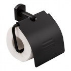 Держатель для туалетной бумаги с крышкой Q-tap Liberty QTLIBBLM1151 матовый черный