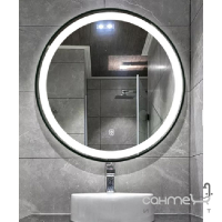 Смарт-зеркало с LED-подсветкой Dusel DE-M2071D Silver 100x100 рама серебро