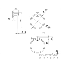 Кольцо для полотенец Q-tap Liberty QTLIBCRM1160 хром