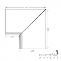 Внутрішній кут борту з рельєфом 45x70 Mayor Sea Rock Pack BPMI EI00 E2C M-567 Caramel Бежевий