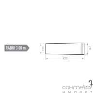 Бортове закруглення R-3 м Mayor Sea Borde Mikonos 2 Caras Curvo Ref. BPMI RE03 E2C M-737 Caramel Бежевий