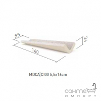 Планка угловая, для отделки внутренних углов бассейна 5,5х16 Mayor Stromboli Media Cana Canto Ref. MDCA CI00 M-774 Silver Сер.
