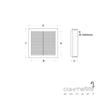 Решетка для вентилятора airRoxy AKUSzS 155X210 в цвете