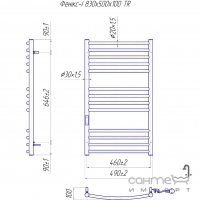 Сушка для рушників електрична Mario Фенікс-I TR K 830х500 хром