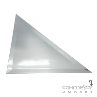 Зеркальная плитка треугольная 150х150 с фацетом 10 мм, серебро 