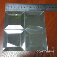 Зеркальная плитка фриз 60х60 с фацетом 10 мм, серебро 