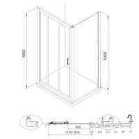 Душові двері Eger Lexo 599-812/1 хром/прозоре скло